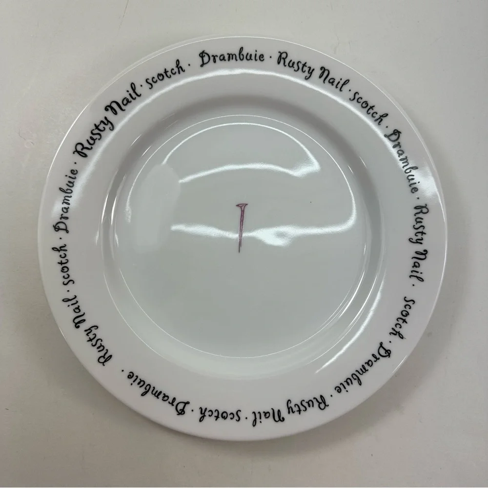 4 Pottery Barn Bar Lingo Cocktail Appetizer Plates 8